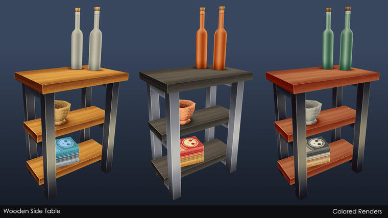 Low-poly Side Table (Colored